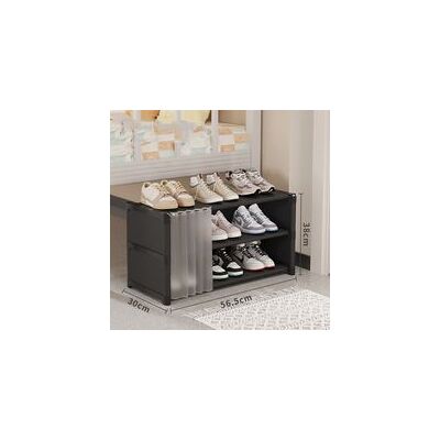 OEM Meuble À Chaussures À Trois Niveaux, Modèle Simple Avec Rideau De Porte – Noir - Publicité OEM Meuble À Chaussures À Trois Niveaux, Modèle Simple Avec Rideau De Porte – Noir - Publicité