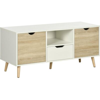 OEM Meuble Tv Banc Tv Buffet Bas Meuble De Rangement Sur Pied Avec 2 Placards En Bois Pour Chambre Salon 110 X 40 X 50 Cm - Publicité OEM Meuble Tv Banc Tv Buffet Bas Meuble De Rangement Sur Pied Avec 2 Placards En Bois Pour Chambre Salon 110 X 40 X 50 Cm - Publicité