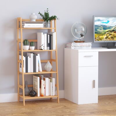OEM Étagère En Bambou En Escalier 4 Niveaux, Style Naturel, Étagère Pour Salon/bureau, 48lx31,5lx120hcm - Publicité OEM Étagère En Bambou En Escalier 4 Niveaux, Style Naturel, Étagère Pour Salon/bureau, 48lx31,5lx120hcm - Publicité