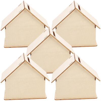 LISATR Lot De 5 Tirelires En Bois Brut À Monter Soi-même Pour Enfants-10.50x10.00x5.50cm - Publicité LISATR Lot De 5 Tirelires En Bois Brut À Monter Soi-même Pour Enfants-10.50x10.00x5.50cm - Publicité