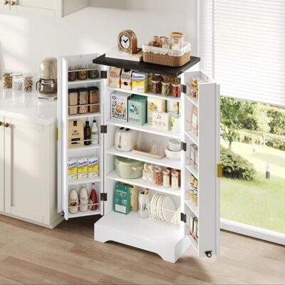 AUDIONOVA Meuble De Cuisine Avec Éclairage Led À Détecteur De Mouvement Et Étagère À Épices, Spacieux Meuble À Double Porte Avec Étagères Réglables Et Design De Porte Moderne – Blanc - Publicité AUDIONOVA Meuble De Cuisine Avec Éclairage Led À Détecteur De Mouvement Et Étagère À Épices, Spacieux Meuble À Double Porte Avec Étagères Réglables Et Design De Porte Moderne – Blanc - Publicité
