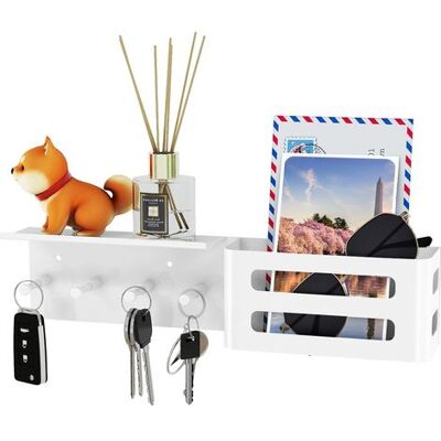 OEM Porte-clés Mural Blanc Avec 4 Crochets, Étagère Murale Décorative En Métal Pour Clés, Organiseur De Clés Et De Courrier Pour Salon, Entrée, Vestiaire, Couloir. Publicité OEM Porte-clés Mural Blanc Avec 4 Crochets, Étagère Murale Décorative En Métal Pour Clés, Organiseur De Clés Et De Courrier Pour Salon, Entrée, Vestiaire, Couloir. Publicité