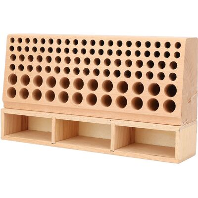 LBVIE Support De Rangement À 98 Trous Pour Outils De Maroquinerie, Boîte De Rangement Pour Travaux Manuels, Organisateur - Publicité LBVIE Support De Rangement À 98 Trous Pour Outils De Maroquinerie, Boîte De Rangement Pour Travaux Manuels, Organisateur - Publicité