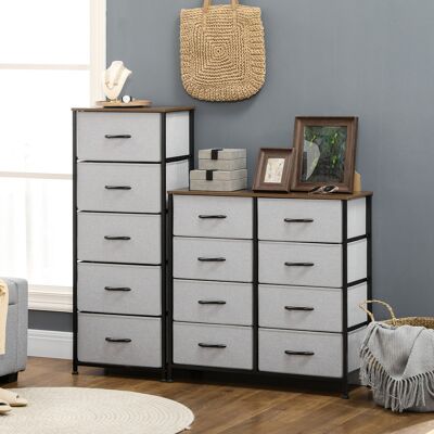 OEM Commode Rangement - 5 Tiroirs Tissu Pliants, Structure Acier Noir, Gris, 45x30x116cm - Publicité OEM Commode Rangement - 5 Tiroirs Tissu Pliants, Structure Acier Noir, Gris, 45x30x116cm - Publicité