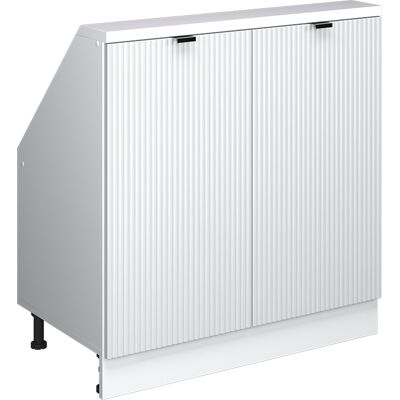 Meuble De Rangement Sous Pente Rion, Blanc Cannelé, 80x81.6cm Avec 2 Portes, Vicco - Publicité Meuble De Rangement Sous Pente Rion, Blanc Cannelé, 80x81.6cm Avec 2 Portes, Vicco - Publicité