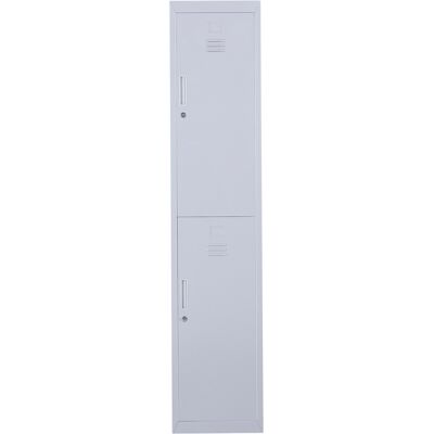 OEM Armoire Métallique À Casiers Avec 2 Compartiments, Verrouillable Avec 2 Clés, 4 Étagères, 38 X 46 X 180 Cm, Gris - Publicité OEM Armoire Métallique À Casiers Avec 2 Compartiments, Verrouillable Avec 2 Clés, 4 Étagères, 38 X 46 X 180 Cm, Gris - Publicité