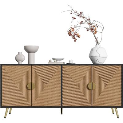 OEM Buffet De 160 Cm, Quatre Portes, Poignées Dorées Brossées Et Pieds De Table Laqués Brillants, Avec Un Plateau Stable Pour Une Pose En Toute Sécurité. Publicité OEM Buffet De 160 Cm, Quatre Portes, Poignées Dorées Brossées Et Pieds De Table Laqués Brillants, Avec Un Plateau Stable Pour Une Pose En Toute Sécurité. Publicité