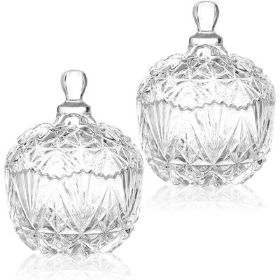 GRASSLIN 2 Bocaux Verre Avec Couvercle Rangement Coton Tige Organisateur Salle De Bain Décoration Maison - Publicité GRASSLIN 2 Bocaux Verre Avec Couvercle Rangement Coton Tige Organisateur Salle De Bain Décoration Maison - Publicité