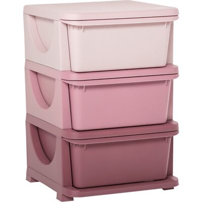 DEVOKO Rangement Pour Jouets, 3 Niveaux, Commode, Chambre De Bébé, Petit Meuble À Tiroirs Pour Enfants, Rose - Publicité DEVOKO Rangement Pour Jouets, 3 Niveaux, Commode, Chambre De Bébé, Petit Meuble À Tiroirs Pour Enfants, Rose - Publicité