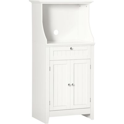 OEM Homcom Meuble Armoire Micro-ondes Pour Cuisine Avec 1 Tiroir. 2 Portes 60 X 40 X 122.5 Cm - Mdf - Blanc - Publicité OEM Homcom Meuble Armoire Micro-ondes Pour Cuisine Avec 1 Tiroir. 2 Portes 60 X 40 X 122.5 Cm - Mdf - Blanc - Publicité