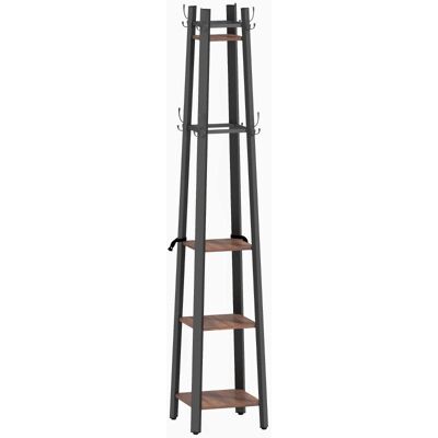 OEM Portant À Vêtements À 4 Niveaux, Autoportant, 8 Crochets, 4 Étagères, Style Industriel, Métal, Panneaux De Particules, Marron - Publicité OEM Portant À Vêtements À 4 Niveaux, Autoportant, 8 Crochets, 4 Étagères, Style Industriel, Métal, Panneaux De Particules, Marron - Publicité