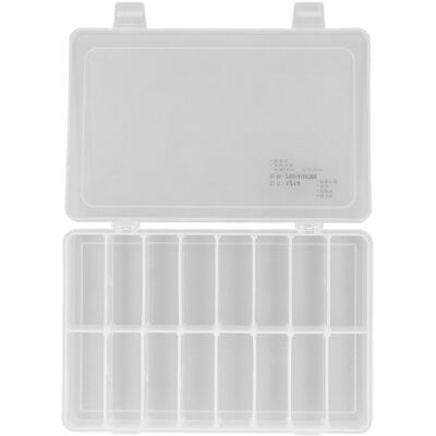 WEYTOLL Boîte De Pièces À 16 Compartiments, Grilles Transparentes Pp, Organisateur De Bijoux En Plastique, Conteneur De Stockage - Publicité WEYTOLL Boîte De Pièces À 16 Compartiments, Grilles Transparentes Pp, Organisateur De Bijoux En Plastique, Conteneur De Stockage - Publicité