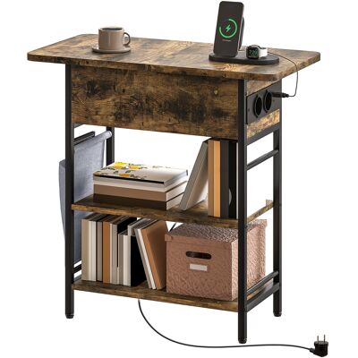 OEM Table D’appoint Bout De Canapé Station Charge Sac Rangement 60x29,8x58,5 Cm Marron Rustique - Publicité OEM Table D’appoint Bout De Canapé Station Charge Sac Rangement 60x29,8x58,5 Cm Marron Rustique - Publicité
