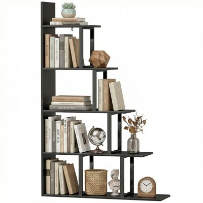 OEM Étagère Bibliothèque Séparateur De Pièce Style Industriel En Escalier 5 Étagères 102 X 30 X 160 Cm Coloris Noir - Publicité OEM Étagère Bibliothèque Séparateur De Pièce Style Industriel En Escalier 5 Étagères 102 X 30 X 160 Cm Coloris Noir - Publicité