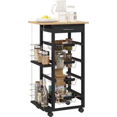 OEM Chariot De Cuisine À Roulettes, Chariot Multifonctionnel Avec Tiroirs, 4 Paniers Et Étagères Métalliques Amovibles, 47x37x83 Cm, Noir. Publicité OEM Chariot De Cuisine À Roulettes, Chariot Multifonctionnel Avec Tiroirs, 4 Paniers Et Étagères Métalliques Amovibles, 47x37x83 Cm, Noir. Publicité