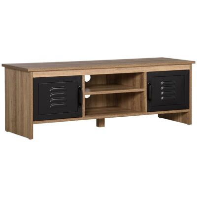 Generic Meuble Tv Banc Tv 110 Cm Design Industriel, Avec 2 Placards, 2 Niches, 2 Passe-fils, Aspect Bois Veinage Portes Métal Noir - Publicité Generic Meuble Tv Banc Tv 110 Cm Design Industriel, Avec 2 Placards, 2 Niches, 2 Passe-fils, Aspect Bois Veinage Portes Métal Noir - Publicité
