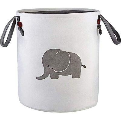 Vision Panier De Rangement Rond Pliable En Coton Pour Chambre De Bébé, Jouets, Linge, Vêtements De Bébé, Paniers Cadeaux (éléphant) (gris) - Publicité Vision Panier De Rangement Rond Pliable En Coton Pour Chambre De Bébé, Jouets, Linge, Vêtements De Bébé, Paniers Cadeaux (éléphant) (gris) - Publicité