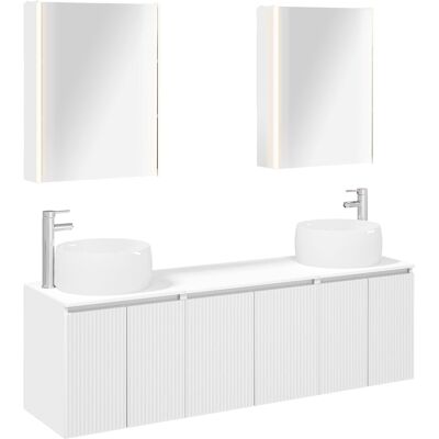 Ensemble D'Armoire De Salle De Bain 5 Pcs Blanc Vidaxl - Publicité Ensemble D'Armoire De Salle De Bain 5 Pcs Blanc Vidaxl - Publicité