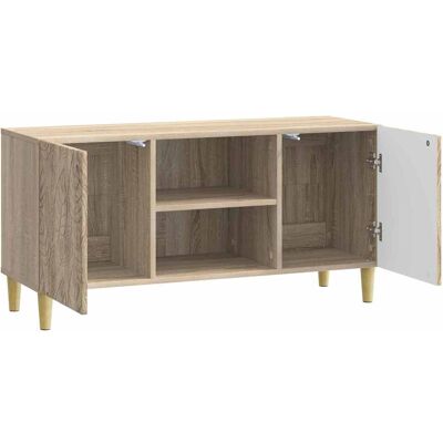 Vidaxl Tv Cabinet 102 X 34.5 X 50 Cm Sonoma Oak Engineered Wood - Publicité Vidaxl Tv Cabinet 102 X 34.5 X 50 Cm Sonoma Oak Engineered Wood - Publicité