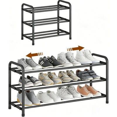 Generic Étagère À Chaussures Extensible 3 Niveaux 45-80cm,métal, Porte Chaussures 12 Paires, Shoe Rack Gain De Place, Pour Placard, Entrée, Exterieur, Salon - Publicité Generic Étagère À Chaussures Extensible 3 Niveaux 45-80cm,métal, Porte Chaussures 12 Paires, Shoe Rack Gain De Place, Pour Placard, Entrée, Exterieur, Salon - Publicité