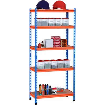 OEM Étagère De Rangement Métallique Pour Garage Et Atelier De 80x40x182 Cm, 5 Niveaux Entièrement Réglables En Hauteur, Charge De 300 Kg Par Étagère, Couleurs Bleu Et Orange - Publicité OEM Étagère De Rangement Métallique Pour Garage Et Atelier De 80x40x182 Cm, 5 Niveaux Entièrement Réglables En Hauteur, Charge De 300 Kg Par Étagère, Couleurs Bleu Et Orange - Publicité