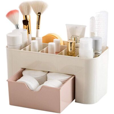 ALVIOR Organisateur De Maquillage - Boîte De Rangement Cosmétique En Abs - Tiroirs Intégrés Pour Pinceaux Et Produits - 21.9 X 10.2 X 10.2 Cm - 1 Pièce - Publicité ALVIOR Organisateur De Maquillage - Boîte De Rangement Cosmétique En Abs - Tiroirs Intégrés Pour Pinceaux Et Produits - 21.9 X 10.2 X 10.2 Cm - 1 Pièce - Publicité
