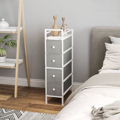 OEM Commode À 4 Tiroirs En Tissu, Structure En Acier, Idéale Pour La Chambre, Les Petits Espaces, Le Salon Ou Le Dressing, Gris Clair. Publicité OEM Commode À 4 Tiroirs En Tissu, Structure En Acier, Idéale Pour La Chambre, Les Petits Espaces, Le Salon Ou Le Dressing, Gris Clair. Publicité