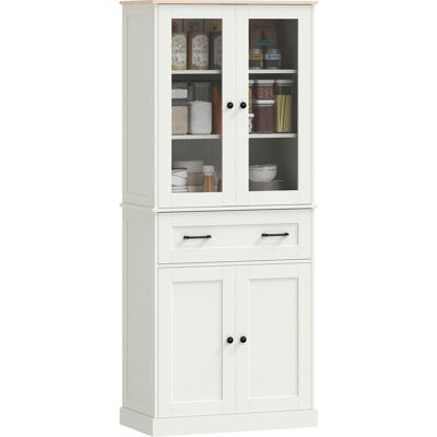 BEYAMIS Meuble De Cuisine Auxiliaire – 2 Portes En Acrylique – Grand Tiroir – Étagères Réglables – 76 X 40 X 182,5 Cm – Crème - Publicité BEYAMIS Meuble De Cuisine Auxiliaire – 2 Portes En Acrylique – Grand Tiroir – Étagères Réglables – 76 X 40 X 182,5 Cm – Crème - Publicité