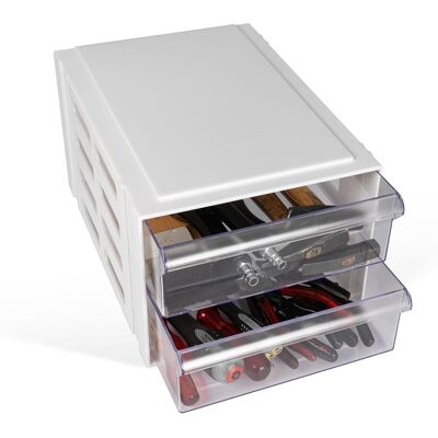 OEM Armoire De Rangement (2 Compartiments) Avec 2 Tiroirs De 8 L Chacun Format A4 Tiroirs Transparents - Publicité OEM Armoire De Rangement (2 Compartiments) Avec 2 Tiroirs De 8 L Chacun Format A4 Tiroirs Transparents - Publicité