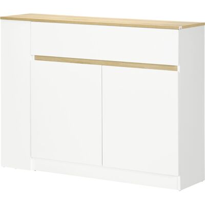 OEM Buffet Rangement 2 Tiroirs 3 Étagères Ouvertes Placard 2 Portes 110x29,5x82 Cm Blanc - Publicité OEM Buffet Rangement 2 Tiroirs 3 Étagères Ouvertes Placard 2 Portes 110x29,5x82 Cm Blanc - Publicité
