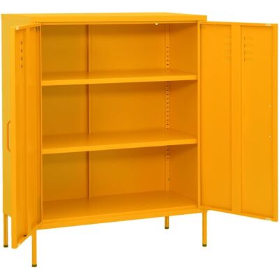 DESIGN IN Armoire De Rangement Jaune Moutarde 80x35x101,5 Cm Acier - Publicité DESIGN IN Armoire De Rangement Jaune Moutarde 80x35x101,5 Cm Acier - Publicité