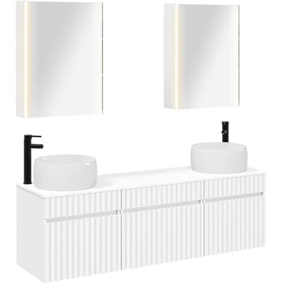 Ensemble D'Armoire De Salle De Bain 5 Pcs Blanc Vidaxl - Publicité Ensemble D'Armoire De Salle De Bain 5 Pcs Blanc Vidaxl - Publicité