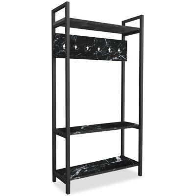 MENZZO Vestiaire Avec Étagères Et Patères Marcadet Noir - Publicité MENZZO Vestiaire Avec Étagères Et Patères Marcadet Noir - Publicité
