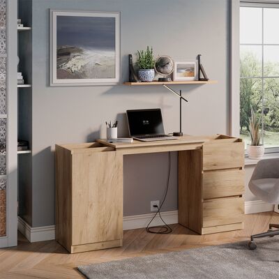 Commode Avec Fonction Bureau Varino, Chêne De Force Doré, 80x75.5cm Extensible, Vicco - Publicité Commode Avec Fonction Bureau Varino, Chêne De Force Doré, 80x75.5cm Extensible, Vicco - Publicité
