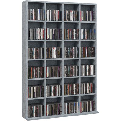 OEM Meuble De Rangement Multimédia 456 Cd/ 336 Dvd - Bibliothèque En Bois Avec Étagères Réglables. 89 X 130.5 Cm. Gris - Publicité OEM Meuble De Rangement Multimédia 456 Cd/ 336 Dvd - Bibliothèque En Bois Avec Étagères Réglables. 89 X 130.5 Cm. Gris - Publicité