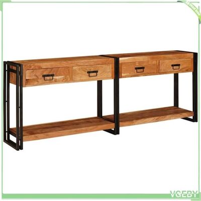 OEM Table Console - Modèle 3324227 - Acacia Massif - 2 Tiroirs & 2 Étagères - Finition Rustique - Publicité OEM Table Console - Modèle 3324227 - Acacia Massif - 2 Tiroirs & 2 Étagères - Finition Rustique - Publicité