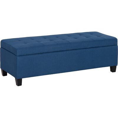 OEM Banc De Rangement 94 5l Banquette Bout Lit En Tissu Aspect Lin Et Pieds Bois 125 X 49 X 41 5 Cm Bleu - Publicité OEM Banc De Rangement 94 5l Banquette Bout Lit En Tissu Aspect Lin Et Pieds Bois 125 X 49 X 41 5 Cm Bleu - Publicité