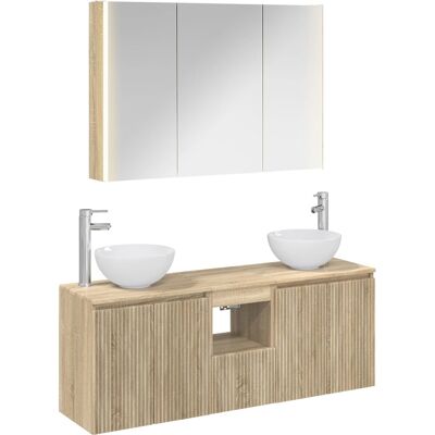 Ensemble D'Armoire De Salle De Bain 4 Pcs Chêne Sonoma Vidaxl - Publicité Ensemble D'Armoire De Salle De Bain 4 Pcs Chêne Sonoma Vidaxl - Publicité