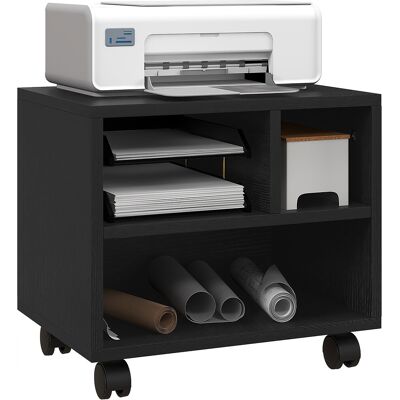 ARRIGONI Support D'Imprimante Meuble De Rangement Bureau Caisson 3 Compartiments Ouverts 40 X 30 X 36 Cm Noir - Publicité ARRIGONI Support D'Imprimante Meuble De Rangement Bureau Caisson 3 Compartiments Ouverts 40 X 30 X 36 Cm Noir - Publicité