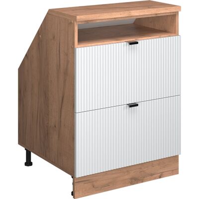 Meuble De Rangement Sous Pente Rion, Blanc Cannelé, 60x81.6cm 2 Tiroirs, 60 Cm De Profondeur, Vicco - Publicité Meuble De Rangement Sous Pente Rion, Blanc Cannelé, 60x81.6cm 2 Tiroirs, 60 Cm De Profondeur, Vicco - Publicité