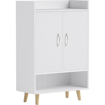ACKERMAN Meuble À Chaussures, Étagère À Chaussures Avec Portes Et Étagères, Pour 12 Chaussures, Commode À Chaussures Moderne, Rangements À Chaussures Pour Couloir Et Entrée, Bois Massif, 60 X 30 X 92 Cm, Blanc - Publicité ACKERMAN Meuble À Chaussures, Étagère À Chaussures Avec Portes Et Étagères, Pour 12 Chaussures, Commode À Chaussures Moderne, Rangements À Chaussures Pour Couloir Et Entrée, Bois Massif, 60 X 30 X 92 Cm, Blanc - Publicité