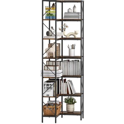 OEM Bibliothèque D'Angle À 7 Niveaux Industriel Avec Étagères De Rangement, 60 X 60 X 198 Cm, Brun Rustique - Publicité OEM Bibliothèque D'Angle À 7 Niveaux Industriel Avec Étagères De Rangement, 60 X 60 X 198 Cm, Brun Rustique - Publicité