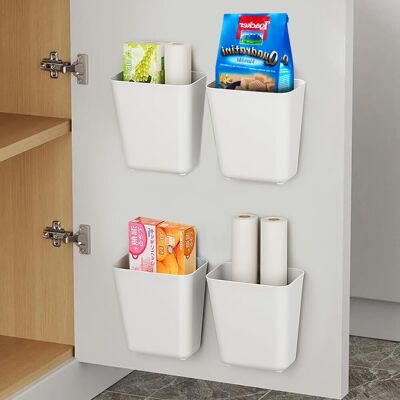 OEM 4 Pièces Boîtes De Rangement Murales Autocollantes, Boîte De Rangement Pour Petits Objets, Boîte De Rangement Pour Porte D'Armoire De Cuisine, Pour Armoire, Salle De Bain, Réfrigérateur - Publicité OEM 4 Pièces Boîtes De Rangement Murales Autocollantes, Boîte De Rangement Pour Petits Objets, Boîte De Rangement Pour Porte D'Armoire De Cuisine, Pour Armoire, Salle De Bain, Réfrigérateur - Publicité