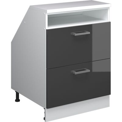 Meuble De Rangement Sous Pente Rion, Anthracite Haute Brillance, 60x81.6cm 2 Tiroirs, 60 Cm De Profondeur, Vicco - Publicité Meuble De Rangement Sous Pente Rion, Anthracite Haute Brillance, 60x81.6cm 2 Tiroirs, 60 Cm De Profondeur, Vicco - Publicité