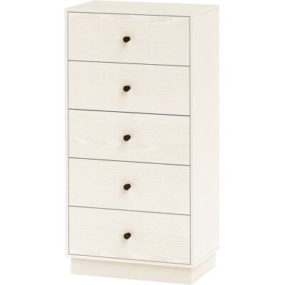 A MOON Commode 5 Tiroirs, Meuble De Rangement Haut Et Étroit, Style Moderne Pour Chambre À Coucher, Salon - 47x29x95cm, Crème - Publicité A MOON Commode 5 Tiroirs, Meuble De Rangement Haut Et Étroit, Style Moderne Pour Chambre À Coucher, Salon - 47x29x95cm, Crème - Publicité