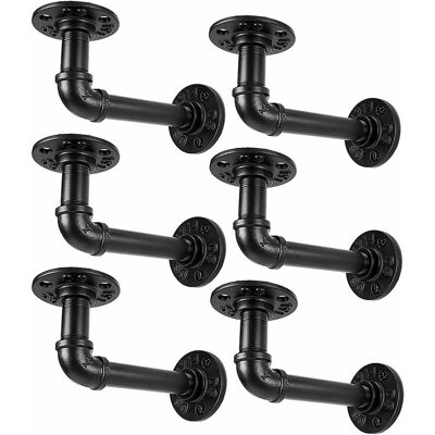 OEM Supports D'Étagère De Tuyau Industriel Pour Étagères 8 10 12 Pouces, Support D'Étagère Flottant De Tuyau En Métal Noir En L-support De Rayonnage Mural Décoratif Robuste Style Vintage De Ferme Rustique - Publicité OEM Supports D'Étagère De Tuyau Industriel Pour Étagères 8 10 12 Pouces, Support D'Étagère Flottant De Tuyau En Métal Noir En L-support De Rayonnage Mural Décoratif Robuste Style Vintage De Ferme Rustique - Publicité