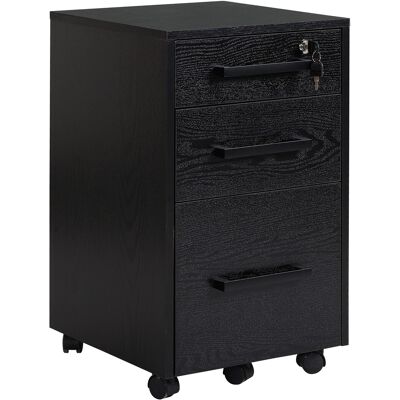 ARRIGONI Caisson De Bureau Rangement Bureau Sur Roulettes 3 Tiroirs 1 Verrouillable 1 Trieur À Dossiers Mdf Panneaux Particules Noir - Publicité ARRIGONI Caisson De Bureau Rangement Bureau Sur Roulettes 3 Tiroirs 1 Verrouillable 1 Trieur À Dossiers Mdf Panneaux Particules Noir - Publicité