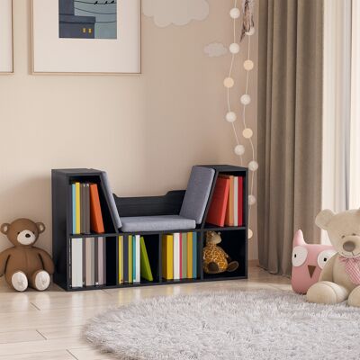 OEM Homcom Bibliothèque Banc 2 En 1 Avec Coussins + 6 Compartiments Ouverts, Meuble De Rangement Pour Salon/chambre, 102x30x61cm, Noir - Publicité OEM Homcom Bibliothèque Banc 2 En 1 Avec Coussins + 6 Compartiments Ouverts, Meuble De Rangement Pour Salon/chambre, 102x30x61cm, Noir - Publicité