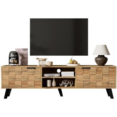 OEM Meuble Tv Moderne À 2 Portes Et 2 Compartiments Ouverts – 160,5 X 35,5 X 45 Cm - Publicité OEM Meuble Tv Moderne À 2 Portes Et 2 Compartiments Ouverts – 160,5 X 35,5 X 45 Cm - Publicité