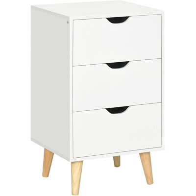 OEM Homcom Table De Chevet Table De Nuit Avec 3 Tiroirs. Style Scandinave Pour Chambre À Coucher. Salon. 40 X 35 X 68.5 Cm. Blanc - Publicité OEM Homcom Table De Chevet Table De Nuit Avec 3 Tiroirs. Style Scandinave Pour Chambre À Coucher. Salon. 40 X 35 X 68.5 Cm. Blanc - Publicité